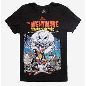 The Nightmare Before Christmas Vintage Movie Poster T-Shirt - Size Small